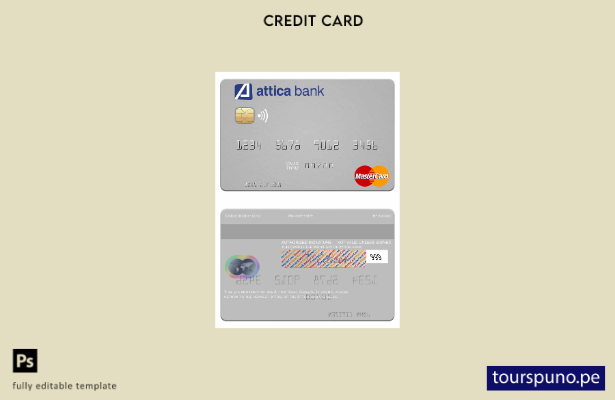 lista para imprimir plantilla de mastercard de Grecia Attica Bank